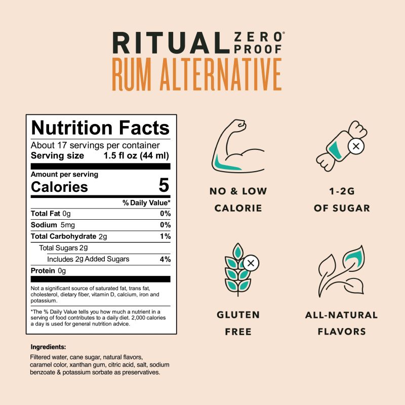 ritual zero proof non alcoholic rum alternative ritual rum alternative non alcoholic rum substitute ritual zero proof 33602955411540